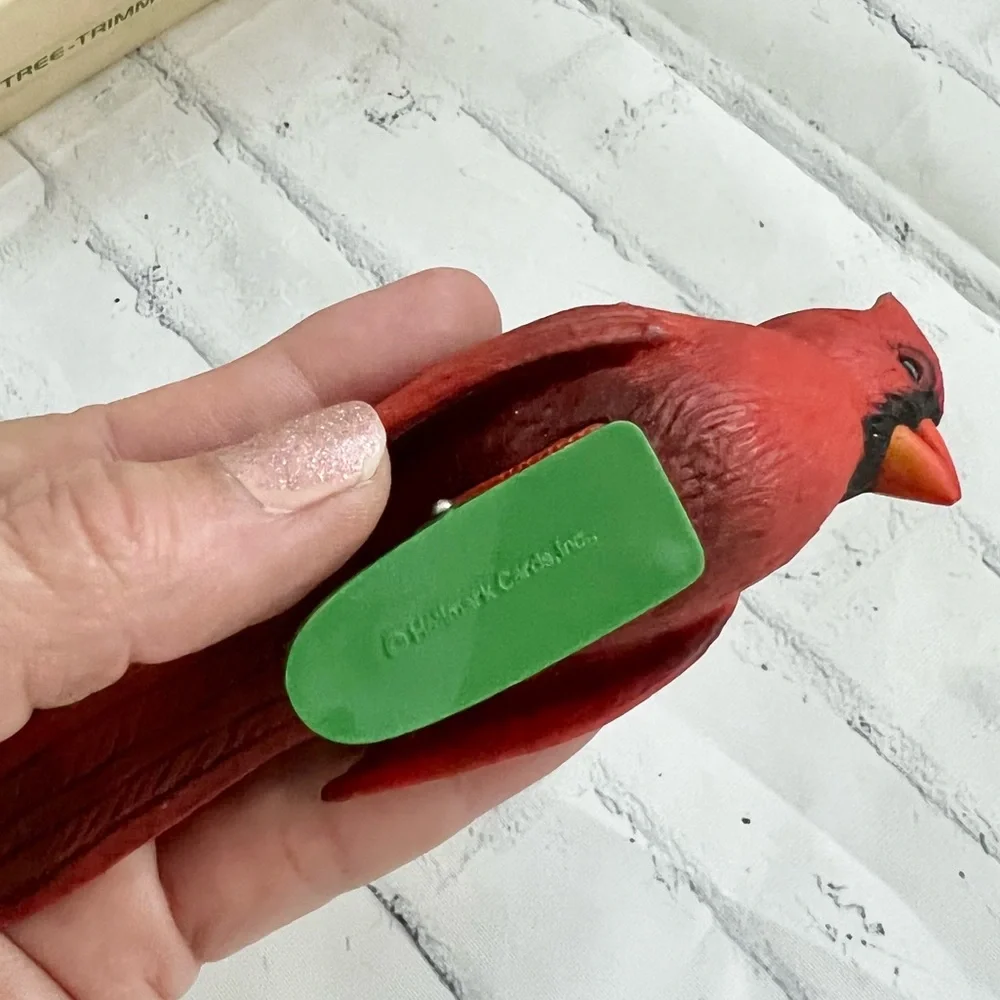Vtg 1978 Hallmark Cardinal Bird Tree Trimmer Ornament Clip-On MIB Rare